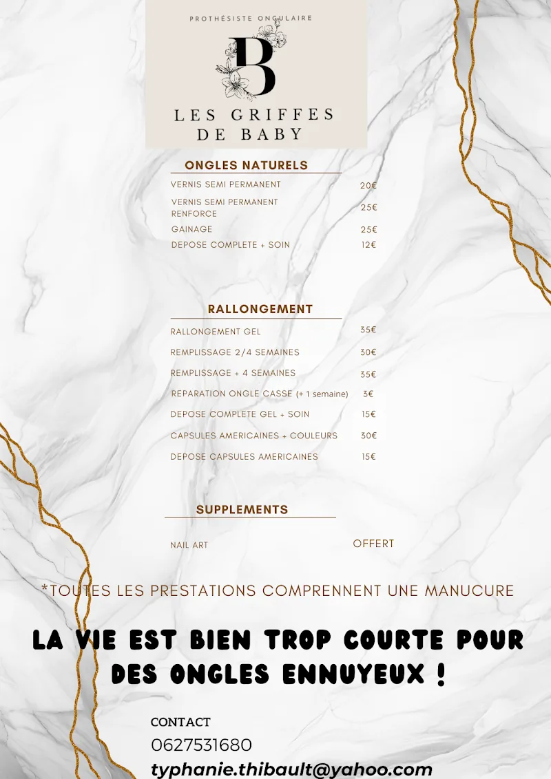 Les griffes de baby (prothésiste ongulaire) - Onglerie Manosque - Photo de couverture - OneBooking