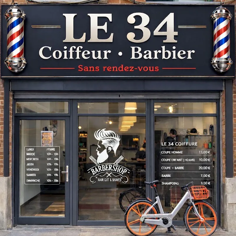 LE 34 COIFFURE (AISSA COIFFEUR) - Barbier Lille - Photo de couverture - OneBooking