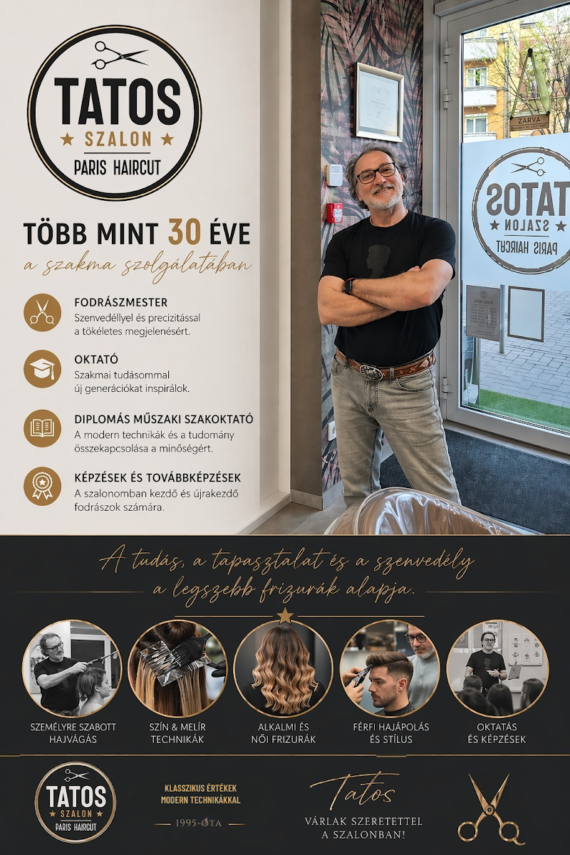 Tatos Szalon Paris Haircut & Gentleman's Barber - Coiffure Debrecen - Photo de couverture - OneBooking